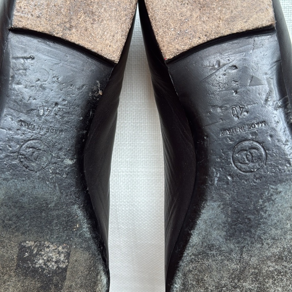 Authentic CHANEL Camellia Ballet Flats | Size 40 | Luxury Leather/Satin - Picture 12 of 13